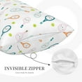 thumbnail image 3 of Daiia Cute Tennis Rackets Bedding Waterproof Pillow Protector Zippered Queen – Bed Bug Proof Pillow Encasement-14"x20", 3 of 6