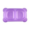 thumbnail image 3 of Double Pet Bowl Solid Color Clear Anti-skid Cat Bowl Rectangular Pet Bowl, 3 of 10