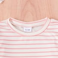 thumbnail image 5 of GYRATEDREAM Toddler Baby Girls Fall Winter Outfits Knit Ribbed Long Sleeve Ruffle Stripe Print Pullover Top + Flare Pants 2Pcs Clothing Set Pink for 12M-5T, 5 of 8