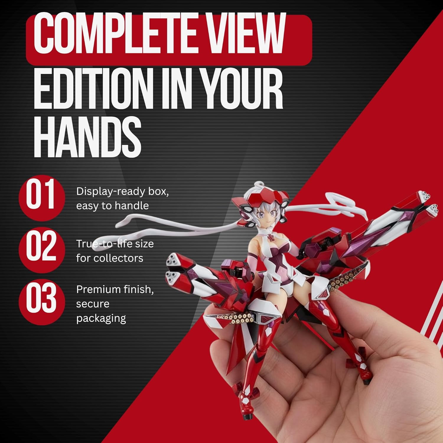 AURUS ACT Mode Chris Yukine Action Figure, 8.4" Anime Collectible with Interchangeable Face Plates