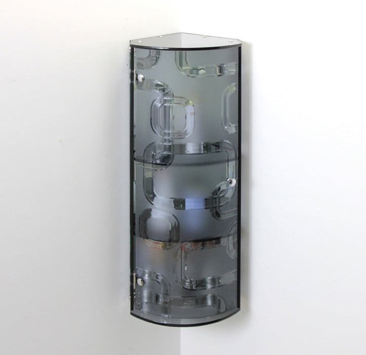 Fab Glasirror Crystal Grey, Bathroom Corner Cabinets