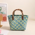 thumbnail image 1 of Zhuge Bolso de hombro tejido para mujer, bolso de mano tejido, bolso de mano tejido elegante para playa de verano, bolsos de hombro de 12,2 x 7,87 pulgadas (estilo D), 1 of 5