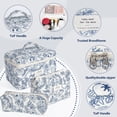 thumbnail image 3 of Soda Candy Makeup Bag Large Quilted Cosmetic Bag Floral Make up Bag for Women Cute Cotton Makeup Bag Set Travel Toiletry Organizer Bag, Blue, 3 of 7