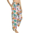 thumbnail image 2 of Naloa Tropical Plants Print Women’s Ultra-Soft Comfy Pajama Lounge Pants with Pockets & Drawstring, 2 of 8