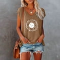 thumbnail image 2 of Womens Shirts Summer Blouse For Fashion Cap Sleeve Tops Trendy Tank Tops Floral Print Lace V Neck Loose Fit Shirts Womens Tops, 2 of 4