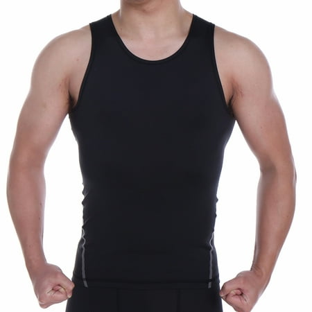 CROSS1946 Activewear Men's R Neck Sleeveless Muscle Tank Dry Compression Base