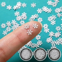 Triani 300Pcs Mini Metal Snowflake for Craft 0.2 Inch DIY Little Snowflake Ornaments for Scrapbooking Nail Art Resin Winter Party Decoration(White)