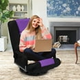 thumbnail image 6 of Avocahom Swivel Gaming Floor Chair w/ Armrest Handles, No Assembly gaming chair rocker, Folding Reclining Sofa w/6 Position Adjustable Backrest for Video Games, Watching TV, Reading,Purple, 6 of 9