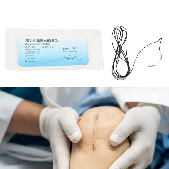 Hilo de Sutura con Aguja Kit de Práctica de Sutura para Estudiantes de Enfermería y Veterinaria Primeros Auxilios Práctica de Sutura Entrenamiento de Sutura Paquete de 12 ANGGREK Otros