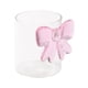 thumbnail image 2 of Vaso de cristal, transparente, redondo, elegante, con decoración de lazo, para agua helada, bebidas, leche, bebidas frías o calientes, batidos., 2 of 9