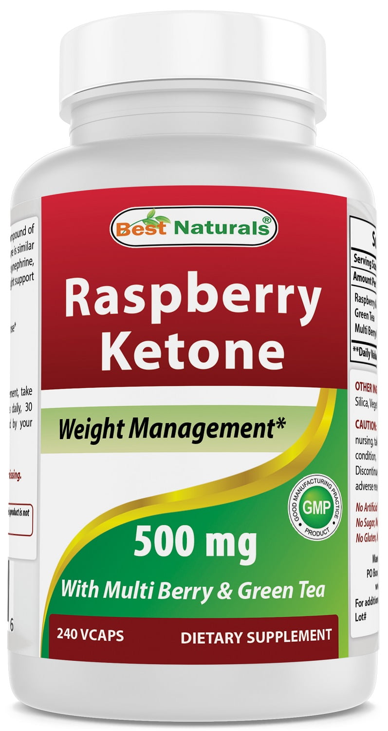 Best Naturals Raspberry Ketone with Green Tea 500mg 240 Veggie Capsules