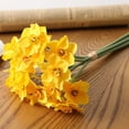 thumbnail image 3 of 15.35'' Yellow Artificial Daffodils Flowers - Faux Narcissus Plants Silk Daffodils Flowers with Stems Flower Arrangement for Party Wedding Office Store Home Decor, 3 of 8