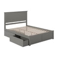 thumbnail image 4 of Lit Plateforme Grand en Bois Nantucket avec Pied de Lit et Tiroirs de Rangement, Gris, 4 of 16