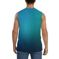thumbnail image 4 of Fuzoiu Blue to turquoise Print Men's Sleeveless T-shirt,Sleeveless Tee Shirts,Quick-Dry Athletic Tank Top for Gym, Running, Sports & Outdoor Activities-Small, 4 of 7