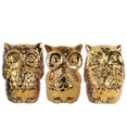 thumbnail image 4 of Urban Trends Ceramic Owl No Evil (See/Speak/Hear) Figurine with Gloss Finish (Assortment of 3), White, 4 of 4