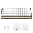 thumbnail image 2 of Hole-Free Wall Shelf Retro Storage Shelf Wall Mounted Floating Shelves Rustic Metal Rack, 2 of 9