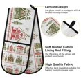 thumbnail image 2 of Yayeee Double Oven Mitt Kitchen Heat Resistant Baking 35" x7" Quilted Glove, Red Christmas House, 2 of 6