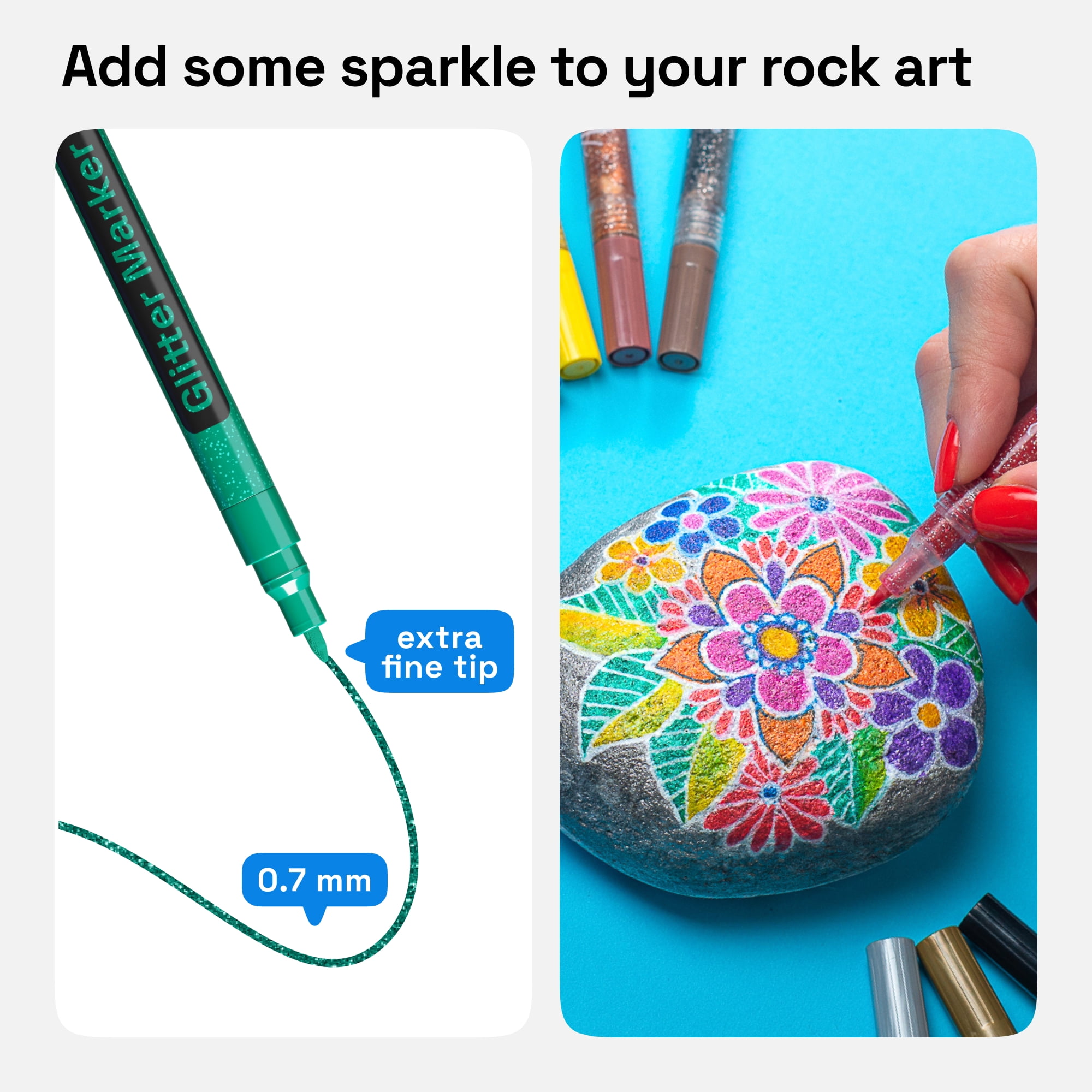 27 Artistro Cute Paint Pens 12 Glitter Markers Extra Fine 15 Fine