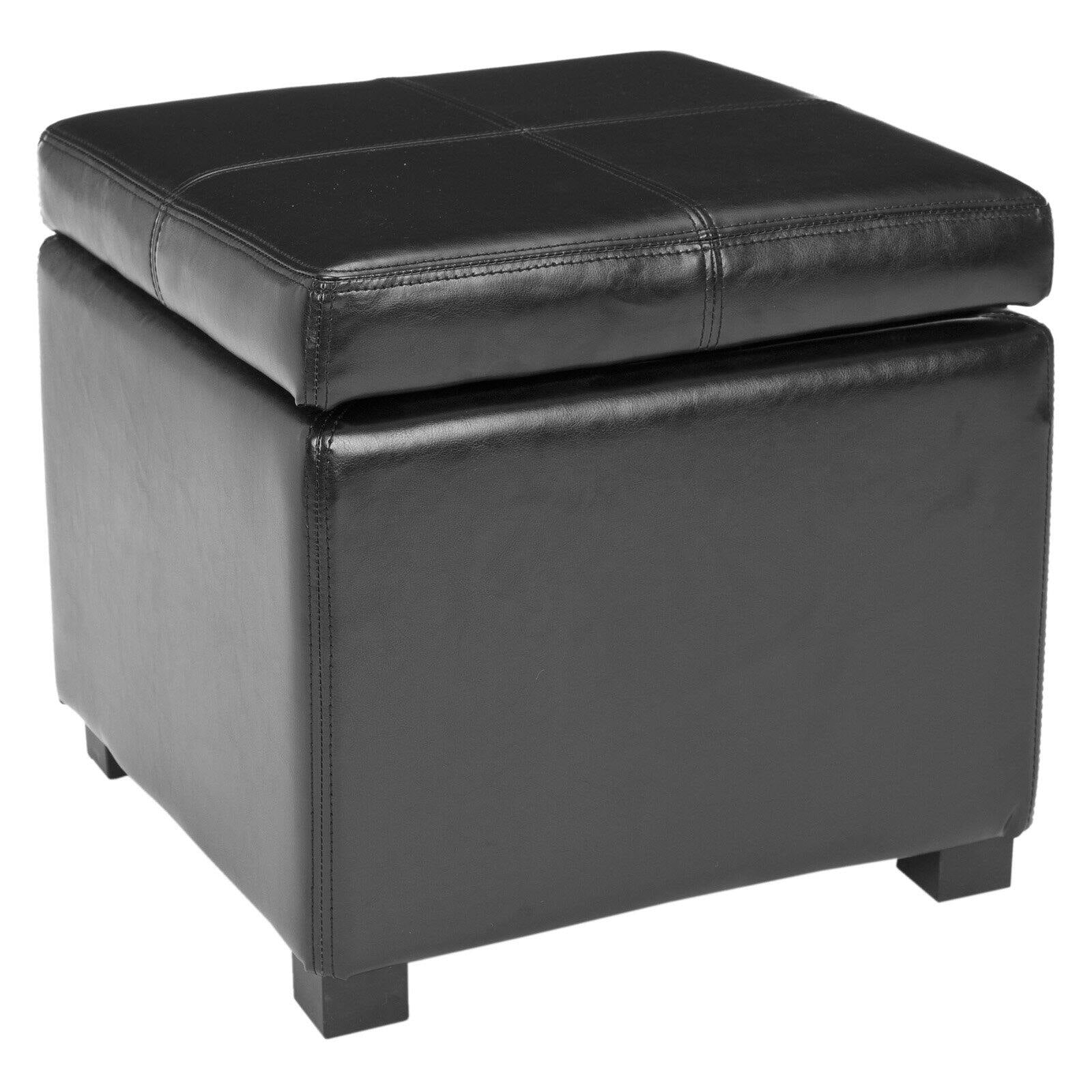 SAFAVIEH Madison Square Ottoman Black