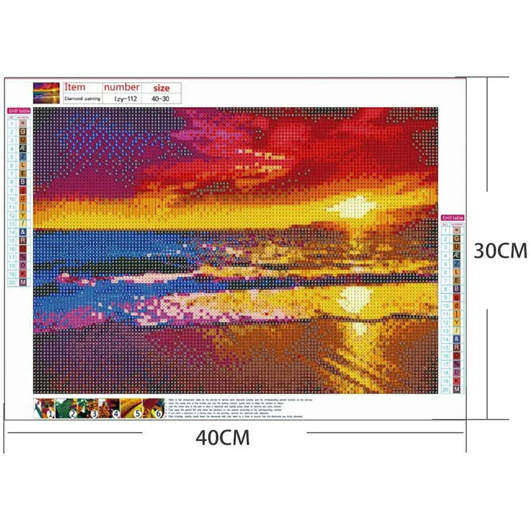 SKRYUIE 5D Ocean Diamond Painting Kit - DIY Diamond Art Sunset, Full Round  Drill - Crystal Embroidery Cross Stitch - Adult Craft for Wall & Office