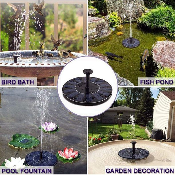 Solar Fountain Solar Power Bird Bath Fountain, Mini Solar Floating