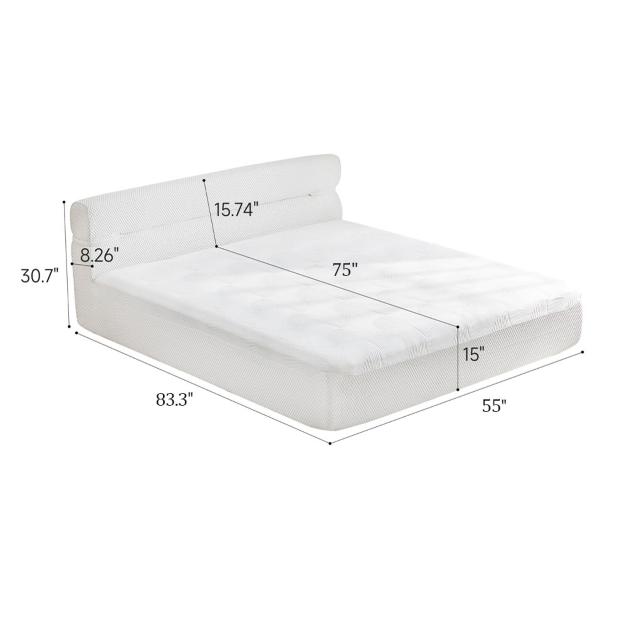 Leumius Full Mattress & Bed Frame,15 Inch Full Size Mattresses with Cool Fabric,No Assembly Required for Living Room Apartment Bedroom