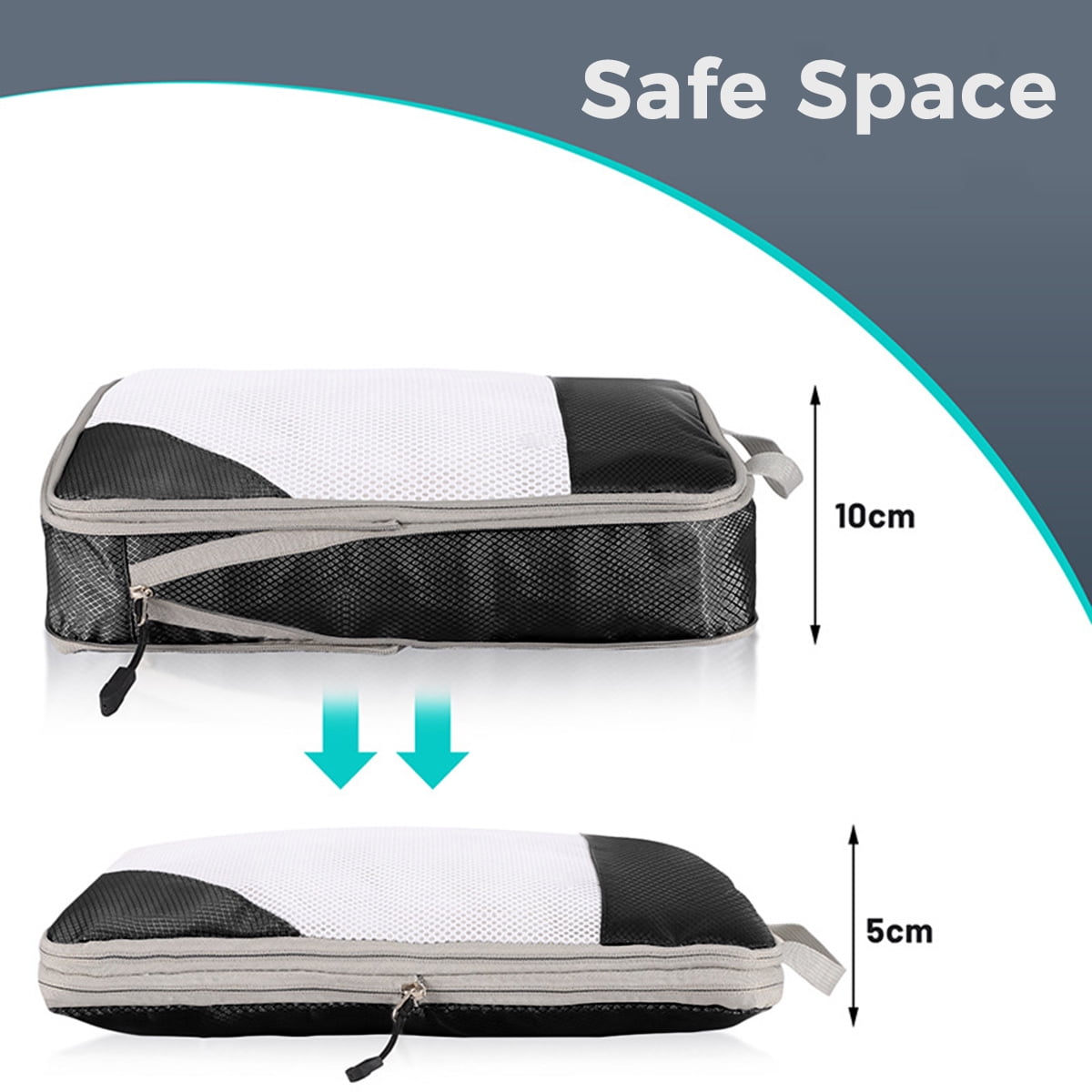 AUXDIQ 4 PCS Compression Packing Cubes Travel Luggage Organizer Bags Set Packing Organizers Compression Suitcase Bag Travel Essential Bag