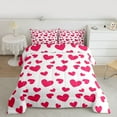 thumbnail image 2 of Feelyou Chic Love Heart Full Size Comforter Sets for Kid, Abstract Grey Bedding Comforter Set, Modern Fashion Cartoon Reversible Bedding Sets, Lightweight Room Decor, 3 Pieces, 2 of 8