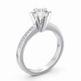 thumbnail image 2 of Dash Jewel 1.6 Ct Brilliant Round Cut Solitaire Engagement Ring with Accents – 14K White Gold Plated – Squared 6 Prong Setting – Diamond Ring for Promises, 2 of 4