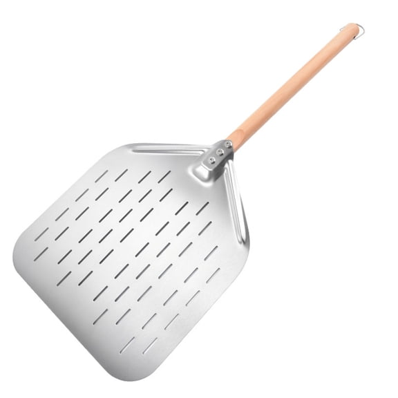 Professional Perforated Pizza Peels With Ergonomic Wood Grips And 430 Stainless Steel Multipurpose Pizza Shovel