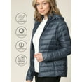 thumbnail image 3 of Made by Johnny Women's Ultra Light Weight Packable Down Jacket with Removable Hoodie XL STEEL_BLUE, 3 of 6