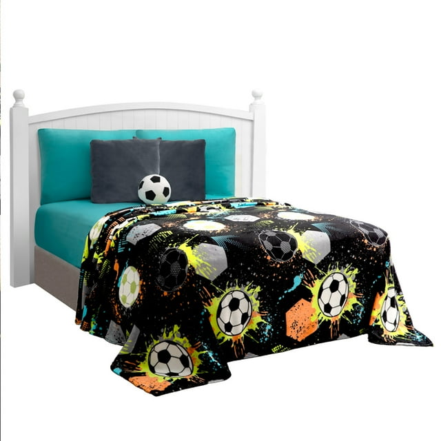 Frazada Térmica Elefantito Balones Matrimonial negra 1.80 x 2.20 metros