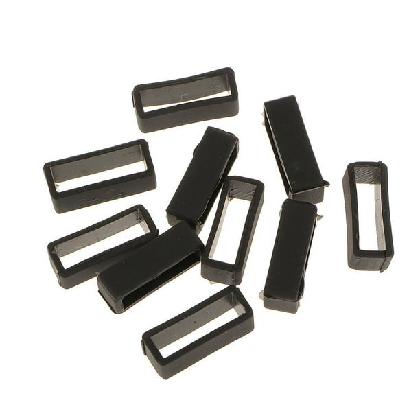 MERIGLARE 20x 20/22mm Black Rubber Replacement Keeper Loop Watch