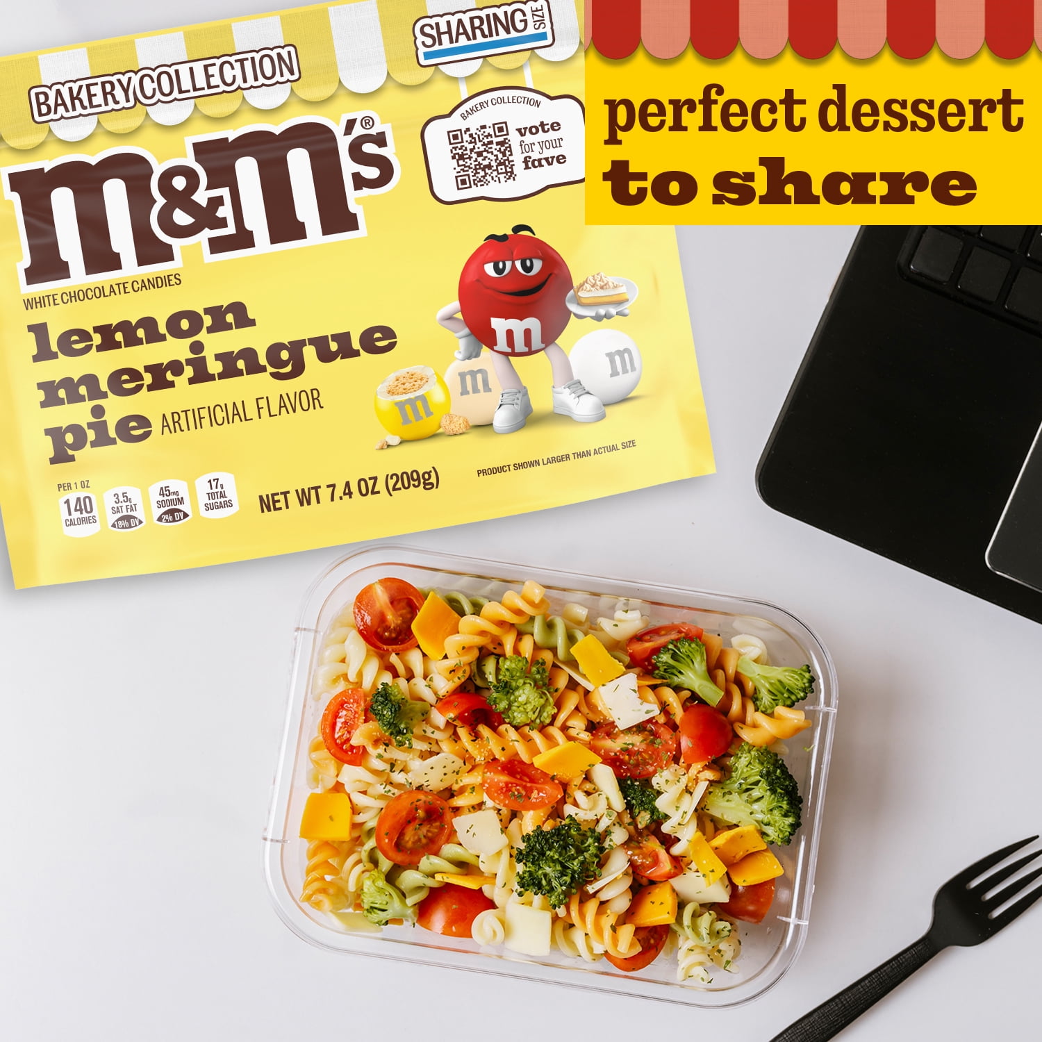 M&M's Lemon Meringue Pie White Chocolate Candy, Sharing Size - 7.4 oz Resealable Bag