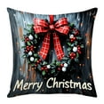 thumbnail image 3 of Xuniizn Christmas Pillow Covers 18x18 inch Xmas Decorations Soft Plush Faux Fur Wool Christmas Throw Pillow Cases Winter Holiday Decor for Sofa Living Room, 3 of 7