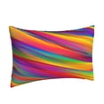 thumbnail image 2 of Bixox Lines Multicolored Rainbow Printed Pillow Protector,Super Soft Ideal for Home,Guests,Rentals - 16"x24", 2 of 8