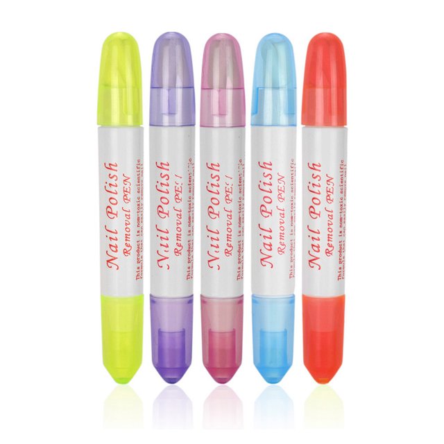 Ensemble de 5 Stylos de Retrait de Vernis à Ongles avec Coton