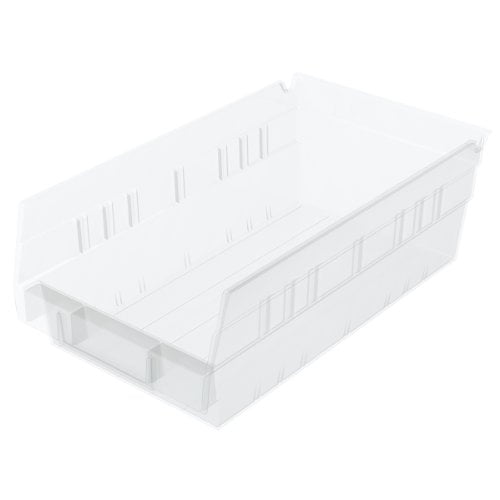 Caja de basura Nesting Shelf Akro-Mils 30130 de plástico transparente, paquete de 12