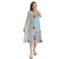 thumbnail image 2 of Vestido estilo princesa lindo suelto algodón artificial ropa de casa pijamas de seda de algodón para mujer, 2 of 6
