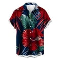 thumbnail image 2 of TMOYZQ Men's Button Down Short Sleeve Hawaiian Shirt Lapel Collar Tropical Printed Casual Bowling Shirts Summer Hawaii Holiday Vacation Shirt, 2 of 3