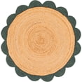 thumbnail image 2 of Sivi 5 x 5 Feet Handmade Scallop Braided Jute Rug - Natural Jute Round Rug, 2 of 14