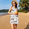 thumbnail image 3 of Fotbe Halloween Dachshund Vestido de Verano sin Mangas para Mujer – Vestido Midi Línea A, Estilo Camiseta Floral, Vestido Playero Casual y Fluido, 3 of 7