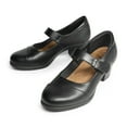 thumbnail image 4 of BURUDANI Women's Chunky Low Block Closed Toe Heels Mary Janes Pumps Comfortable Round Toe Dress Work Wedding Shoes, 4 of 7