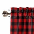 thumbnail image 5 of Christmas Wreath Kitchen Curtains and Valances Set, Pig Bow Animal Red Check Winter Farm Rod Pocket Window Valance 18 Inch Window Curtain Panels for Living Room Bedroom Laundry, 27.5x36in, 3 Pieces, 5 of 7