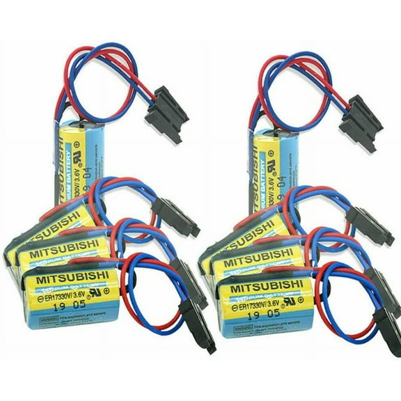 8 Pack A6BAT PLC Lithium Battery 3.6V for Servo A6bat ER17330V with plug