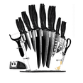 thumbnail image 1 of Juego De Cuchillos De Cocina De Acero Inoxidable, 17 Uds. Negro, 1 of 5