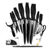 thumbnail image 1 of Juego De Cuchillos De Cocina De Acero Inoxidable, 17 Uds. Negro, 1 of 5