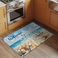 thumbnail image 2 of 2x3 Ft Entryway Area Rug, Coastal Beach Kitchen Rug Runner Washable Floor Mat, Retro Summer Ocean Wave Starfish Shell Non Slip Indoor Door Mat Throw Carpet for Bathroom Living Room Bedroom, 2 of 8