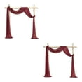 thumbnail image 1 of Guardoinrt Wedding Arch Drape Statement Beautifully Draped Arch Durable And Soft Easy Care Winered 2Set, 1 of 6