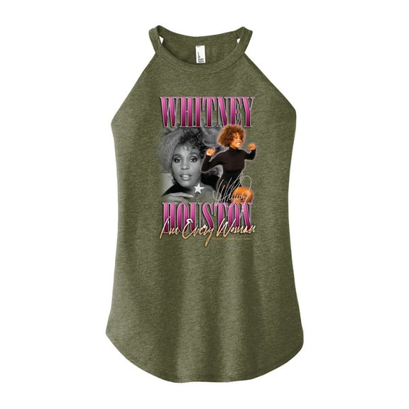 Whitney Houston - Every Woman - Juniors High Neck Tank Top